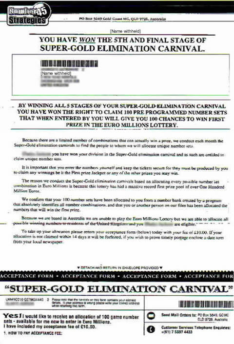 Super Gold Carnival Scam